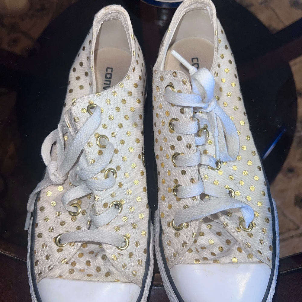 Gold Polka Dot Sneakers